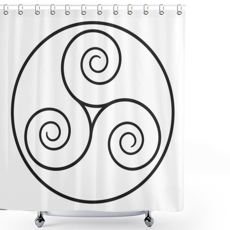 Personality  Triskelion Symbol Icon With A White Background Shower Curtains