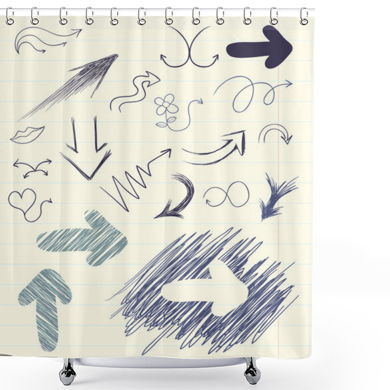 Personality  Set Of Hand Drawn Arrows Shower Curtains