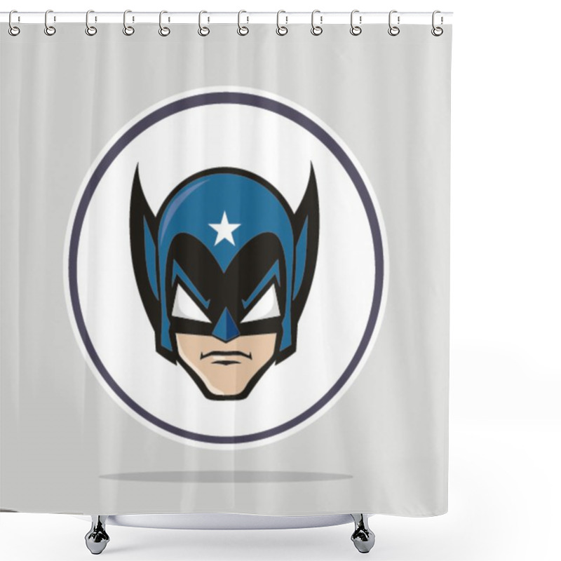 Personality  Superhero With Mask, Vector Illustration Shower Curtains