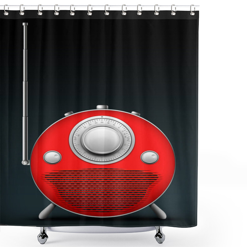 Personality  Red Radio Shower Curtains