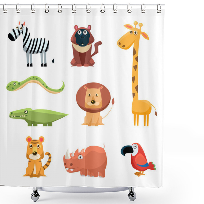 Personality  African Animals Fun Cartoon Shower Curtains