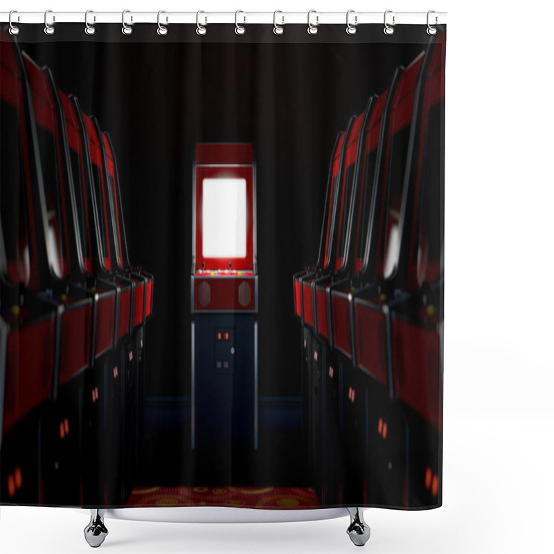 Personality  Arcade Aisle With One Illuminated  Shower Curtains