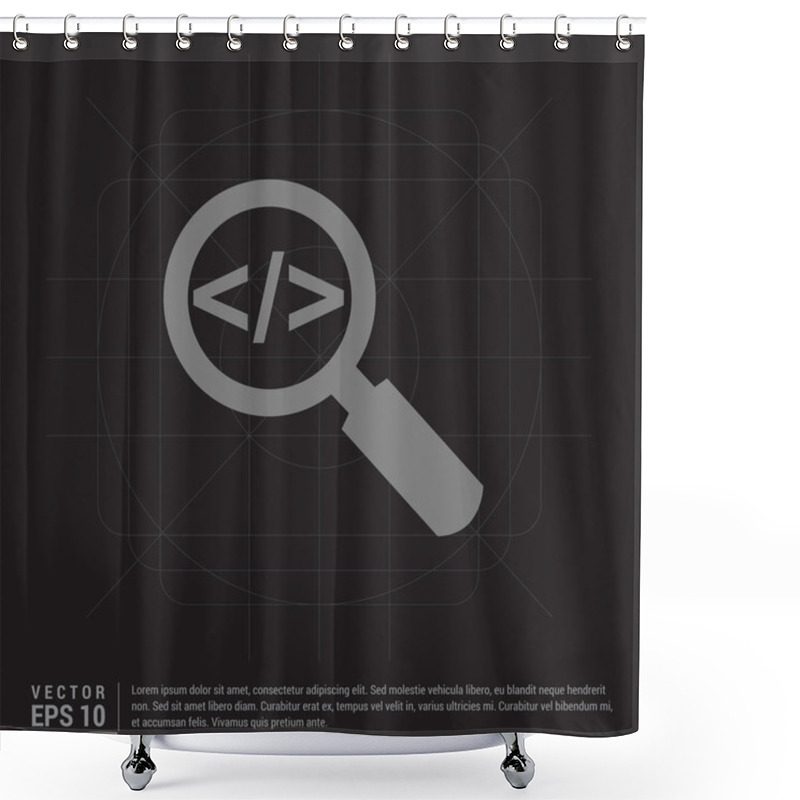 Personality  Search Programming Code Icon Shower Curtains