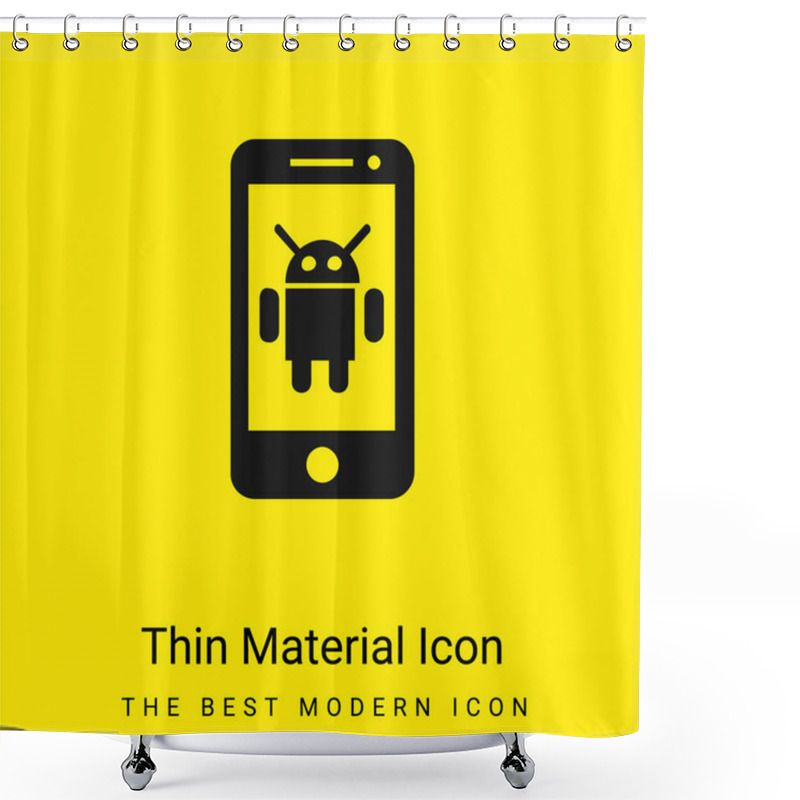 Personality  Android Device Minimal Bright Yellow Material Icon Shower Curtains