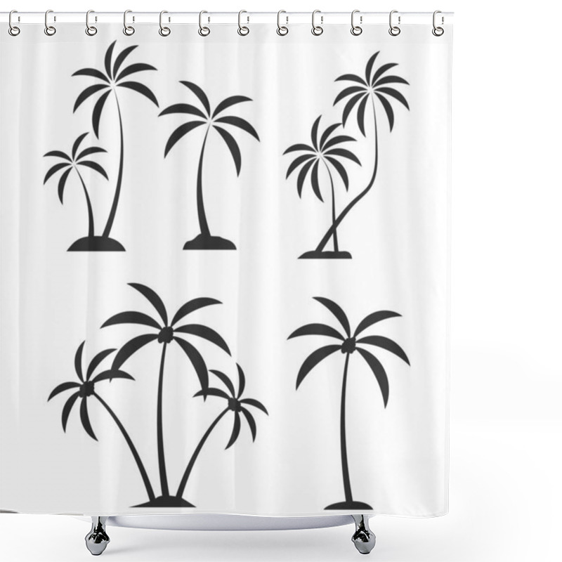 Personality  Coconut Tree Vector, Coconut Tree Illustrations, Coconut Tree Clip Art, Coconut Plant, Plant Silhouette, Tree Vector, Silhouette, Outline Vector, Summer, Summer Elements, Palm Tree, Summer Holiday Shower Curtains