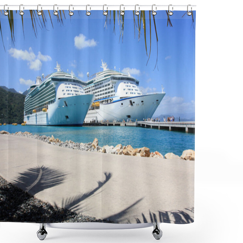 Personality  Cruise Ships In The Caribbean Shower Curtains