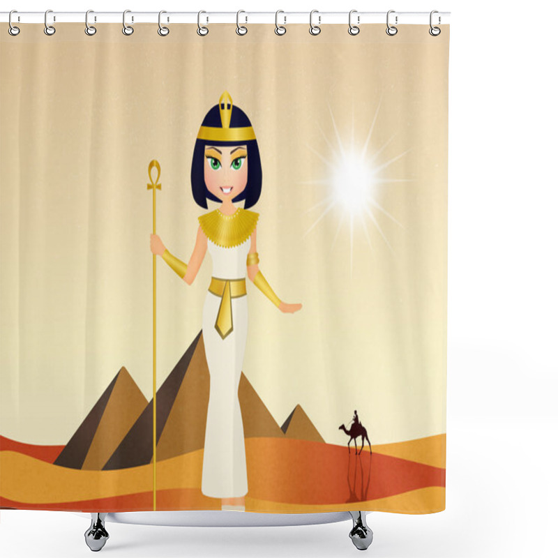 Personality  Illustration Of Cleopatra Cartoon Shower Curtains