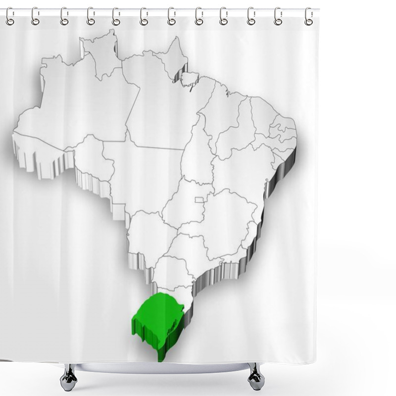 Personality  Brazilian Map With States Separated Shower Curtains