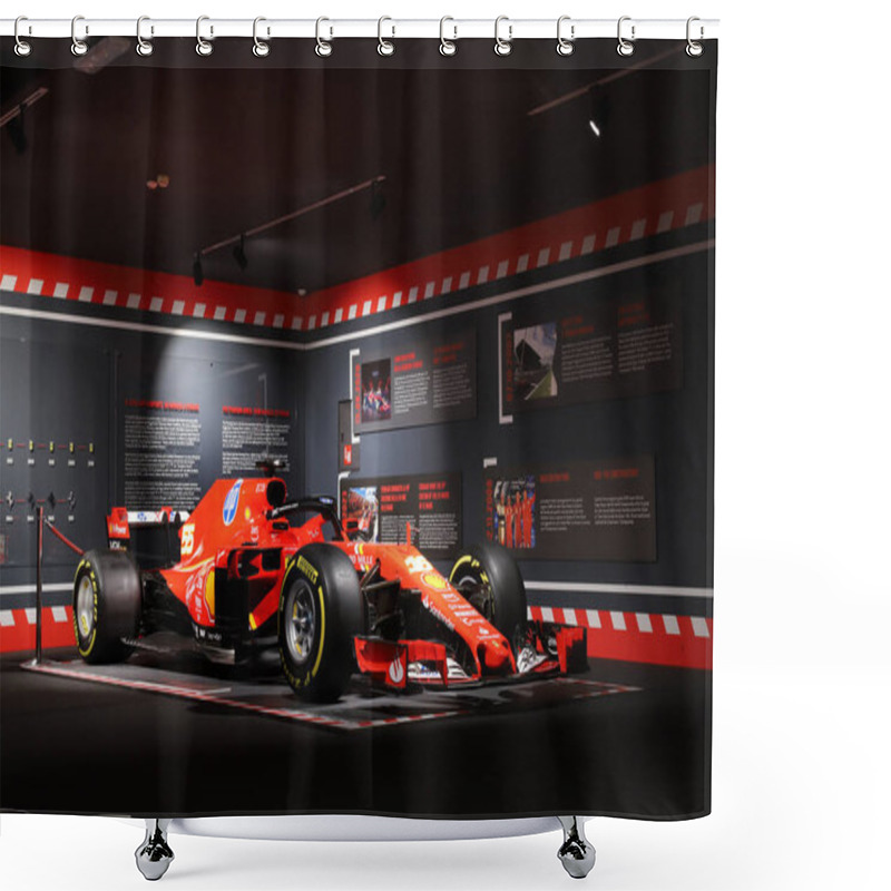 Personality  Maranello, Modena, Italy, June 23 2024 - Ferrari F1 SF 24 Exhibited In The Official Ferrari Museum In Maranello Shower Curtains