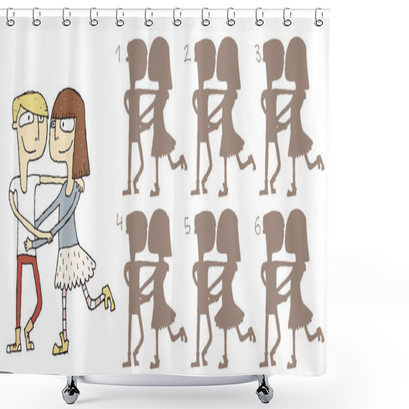 Personality  Dancing Couple Shadows Visual Game Shower Curtains