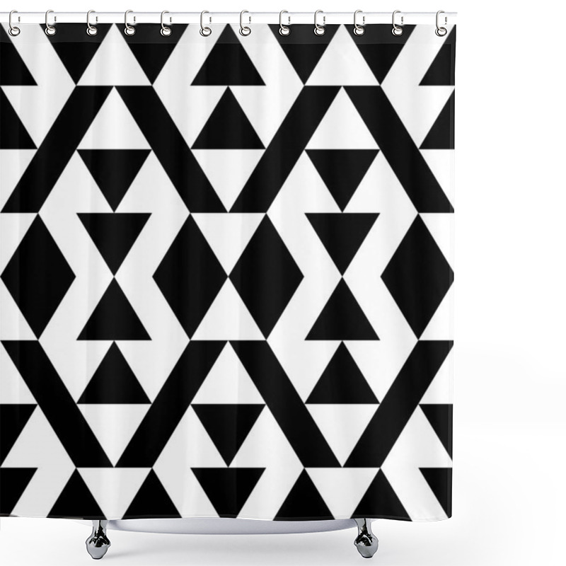 Personality  Diamonds, Rhombuses, Lozenges, Tiles, Triangles, Arrows Seamless Pattern. Folk Ornament. Geometric Image. Ethnic Ornate. Tribal Wallpaper. Geometrical Background. Retro Motif. Ethnical Textile Print Shower Curtains