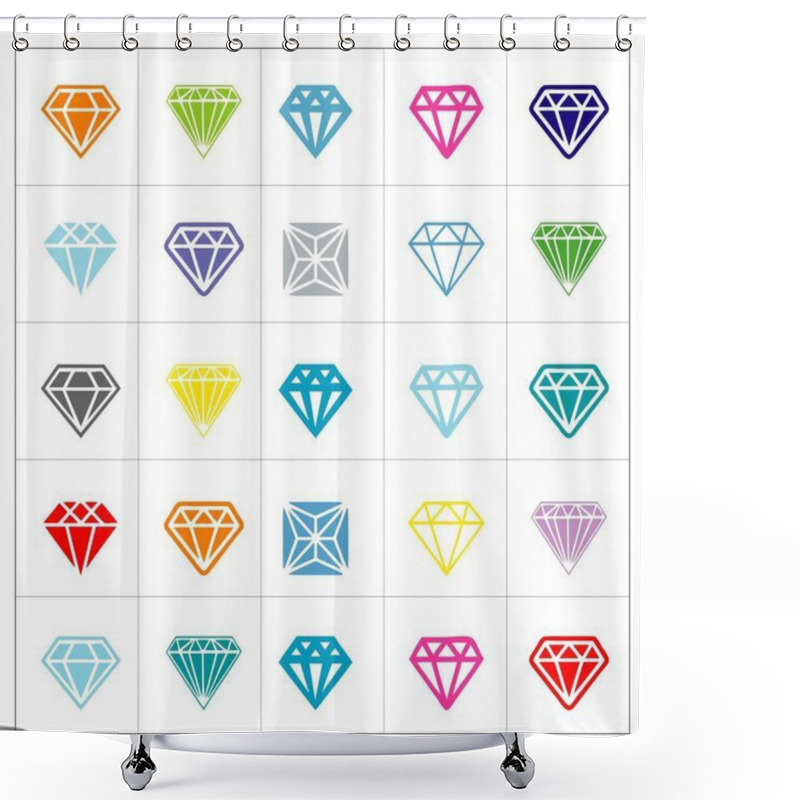 Personality  Set Of Diamond Collection Logo Design Vector Shower Curtains