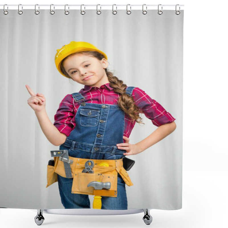 Personality  Little Girl In Tool Belt Shower Curtains