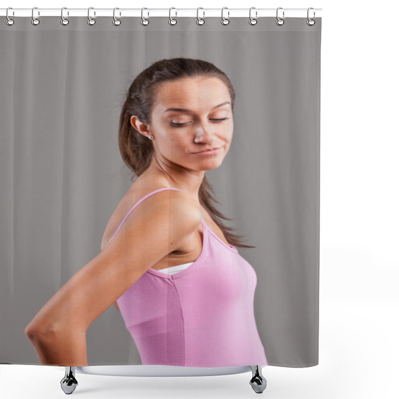 Personality  Hoity-toity High Hat Girl Looking Down Shower Curtains