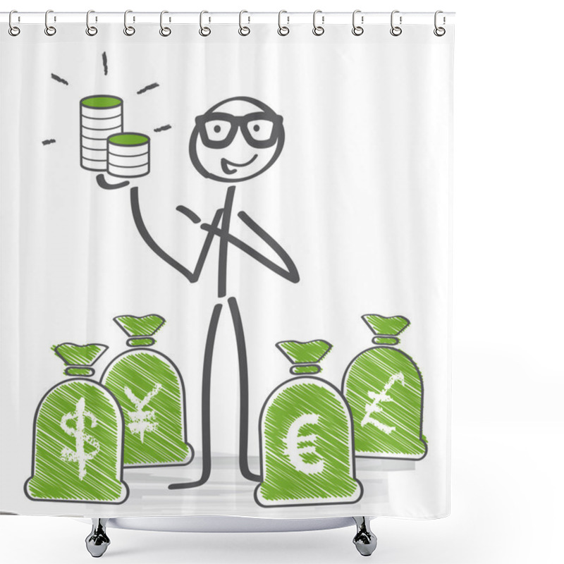 Personality  Money Concept, Currency Rate Shower Curtains