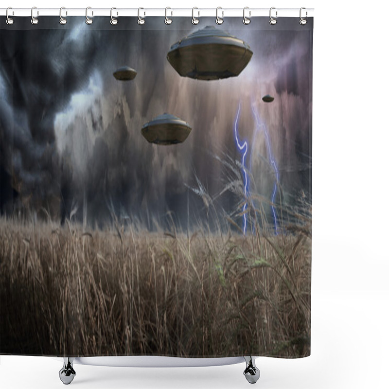 Personality  Aliens Invade Shower Curtains