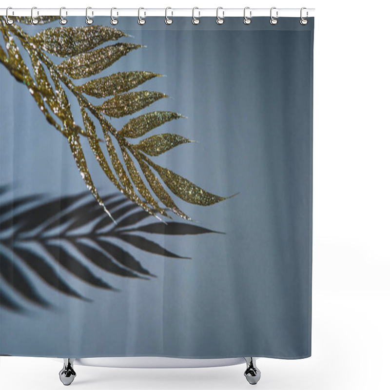 Personality  Golden Branch Decorated By Glitter And Shadow, Christmas Background Concept Shower Curtains