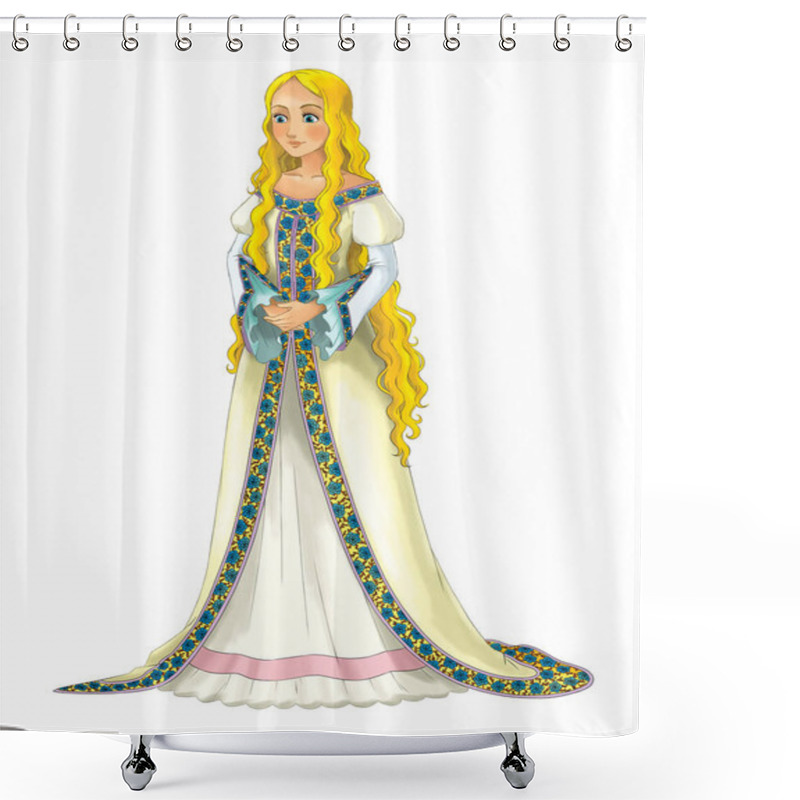 Personality  Cartoon Young Princess - Beautiful Woman / Illustration For Children Shower Curtains