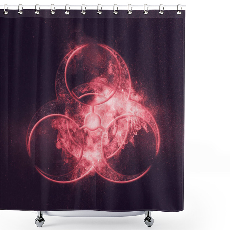 Personality  Biohazard Sign. Biohazard Symbol. Abstract Night Sky Background Shower Curtains