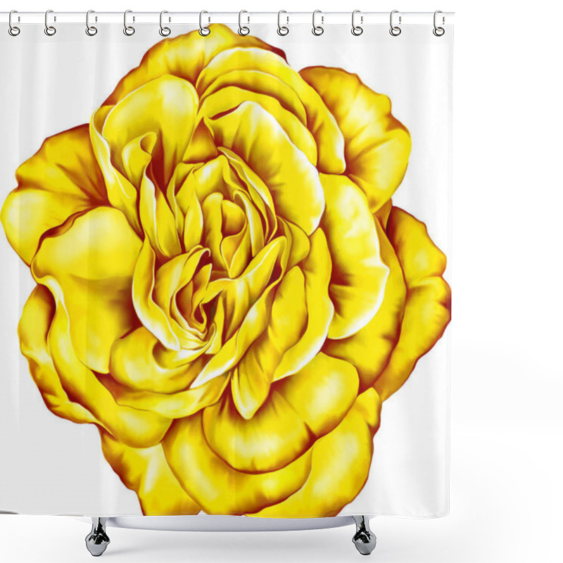 Personality  Yellow Beautiful Rose Bud  Shower Curtains