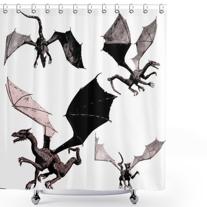 Personality  Dragons Shower Curtains