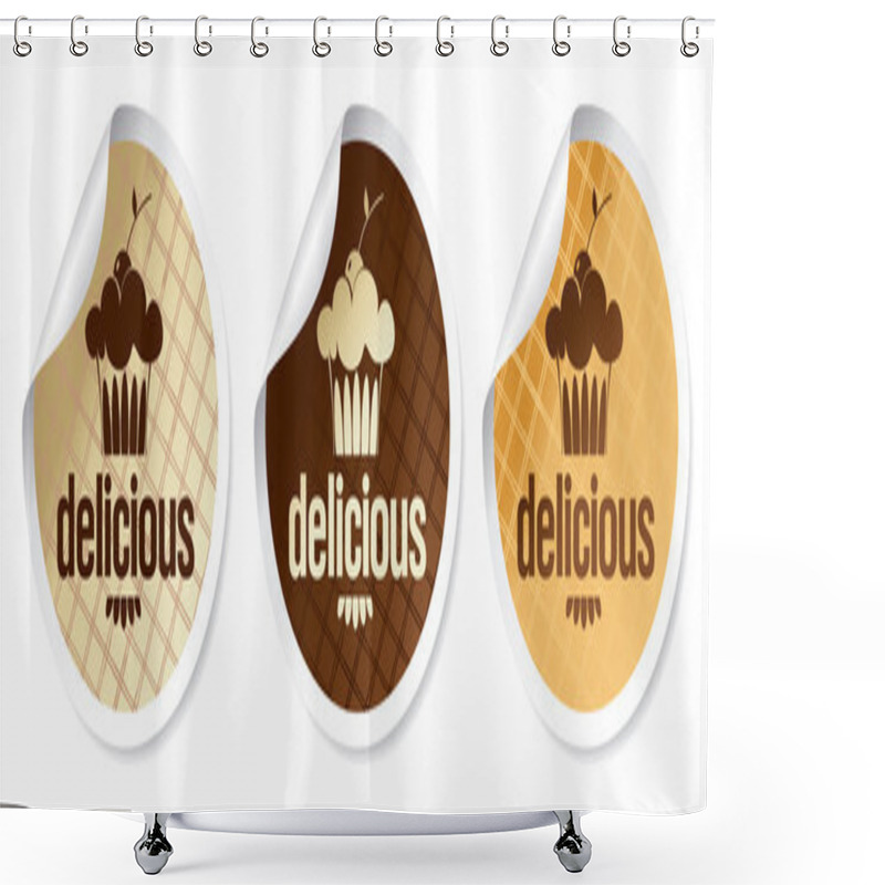 Personality  Delicious Stickers. Shower Curtains