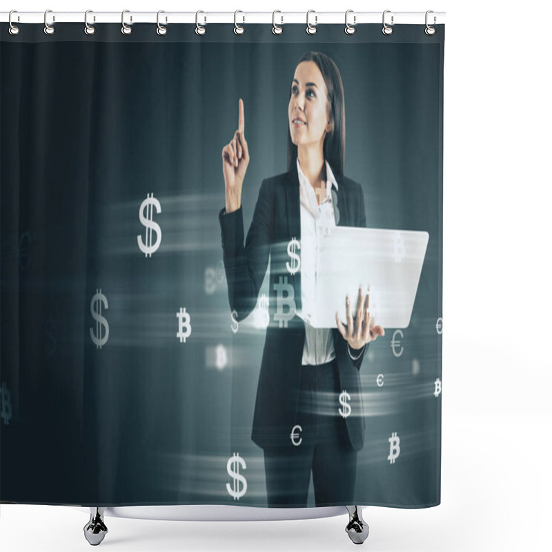 Personality  Woman With Money Signs  Shower Curtains