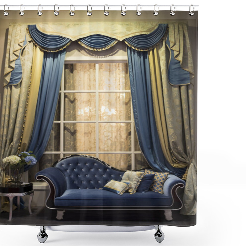 Personality  Interior With Sofa And Curtains Shower Curtains