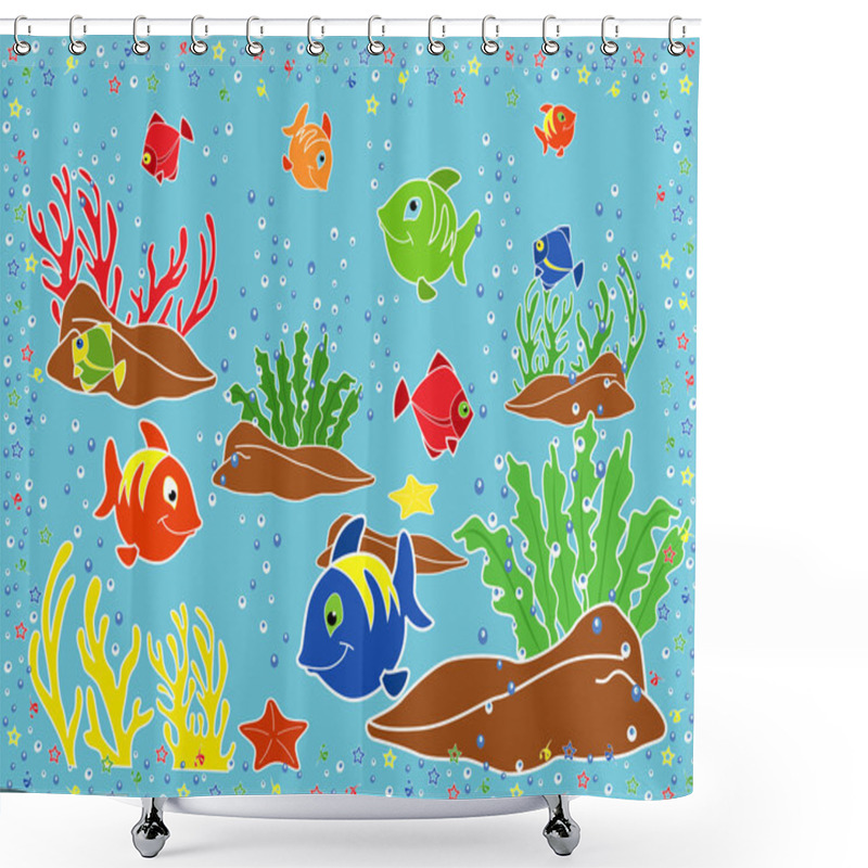 Personality  Underwater Marine Life Shower Curtains