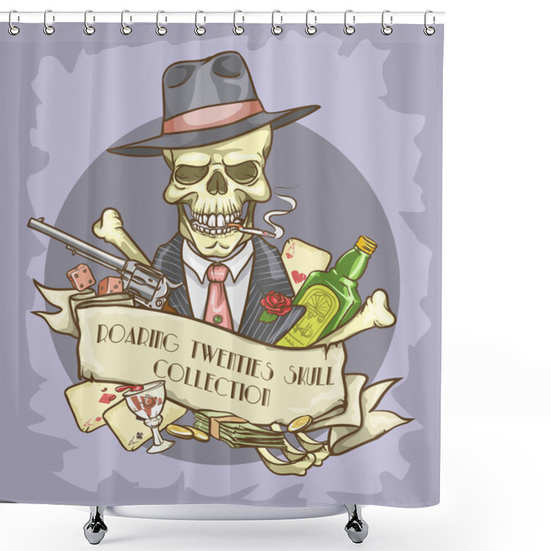 Personality  Gangster's Skull Logo Shower Curtains