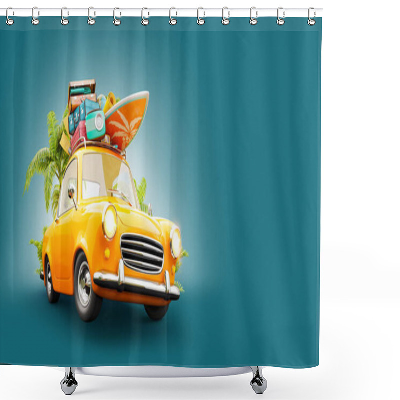 Personality  Summer Travel Illustration Shower Curtains