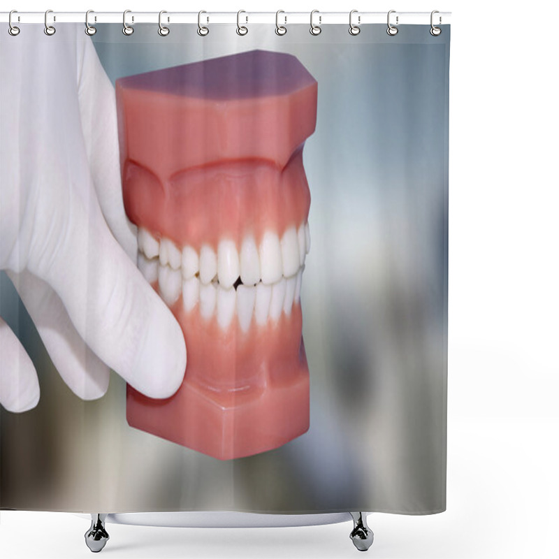 Personality  Dentist Hand Show Dental Jaw Model Shower Curtains