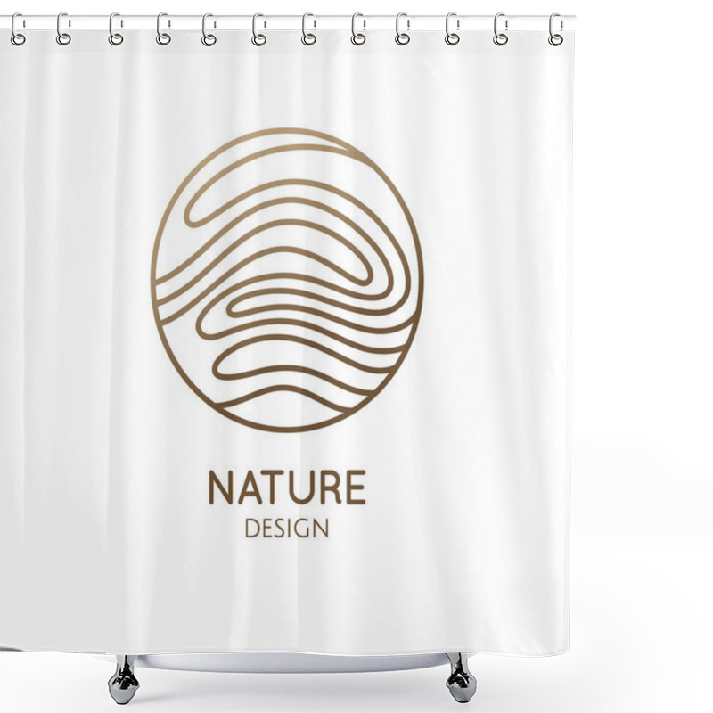 Personality  Wavy Lines Structure Logo Shower Curtains