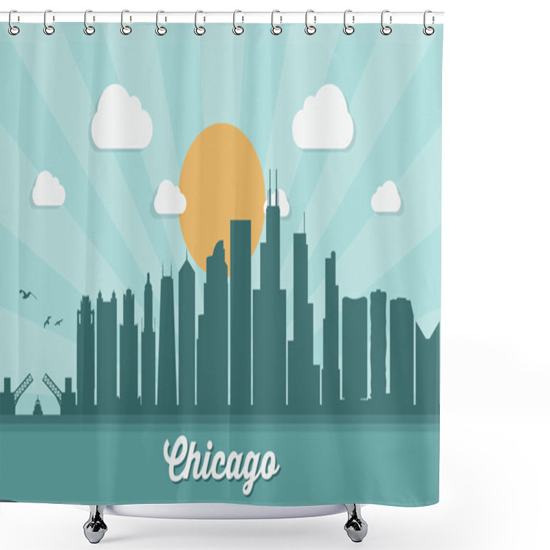 Personality  Chicago City Skyline Shower Curtains