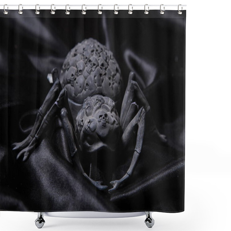 Personality  Black Dark Scull Spider Shower Curtains