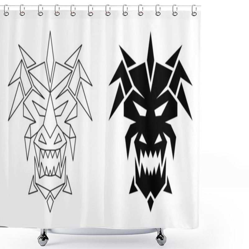 Personality  Dragon Head Sign Stencil. Shower Curtains