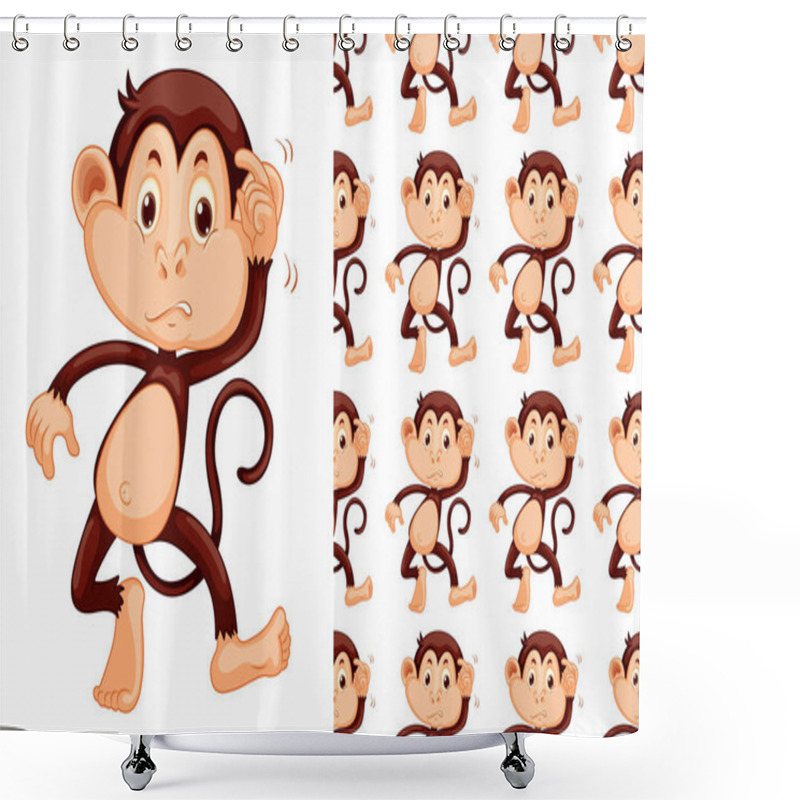 Personality  Seamless And Isolated Animal Pattern Cartoon Shower Curtains