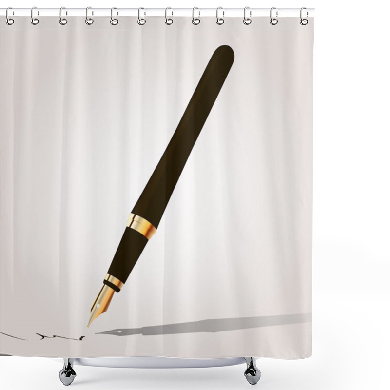 Personality  Fountain Pen. Vector Illustration Shower Curtains