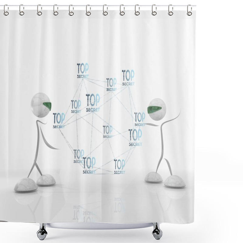 Personality  Cyber Top Secret Network With Two 3d Character Shower Curtains