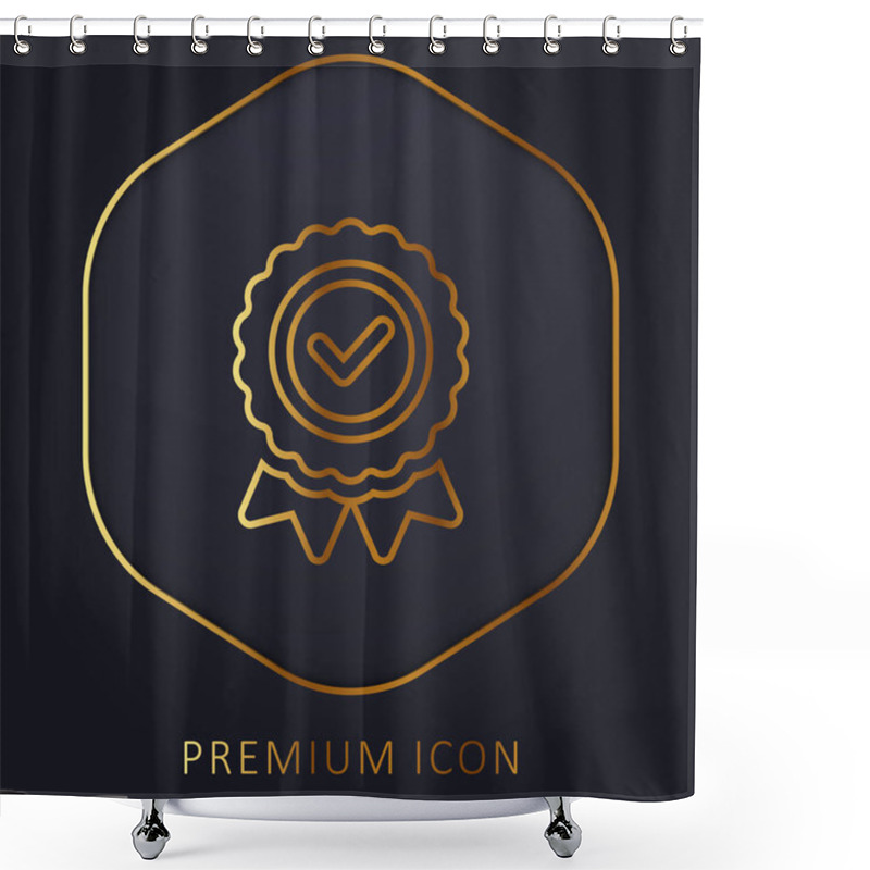 Personality  Badge Golden Line Premium Logo Or Icon Shower Curtains