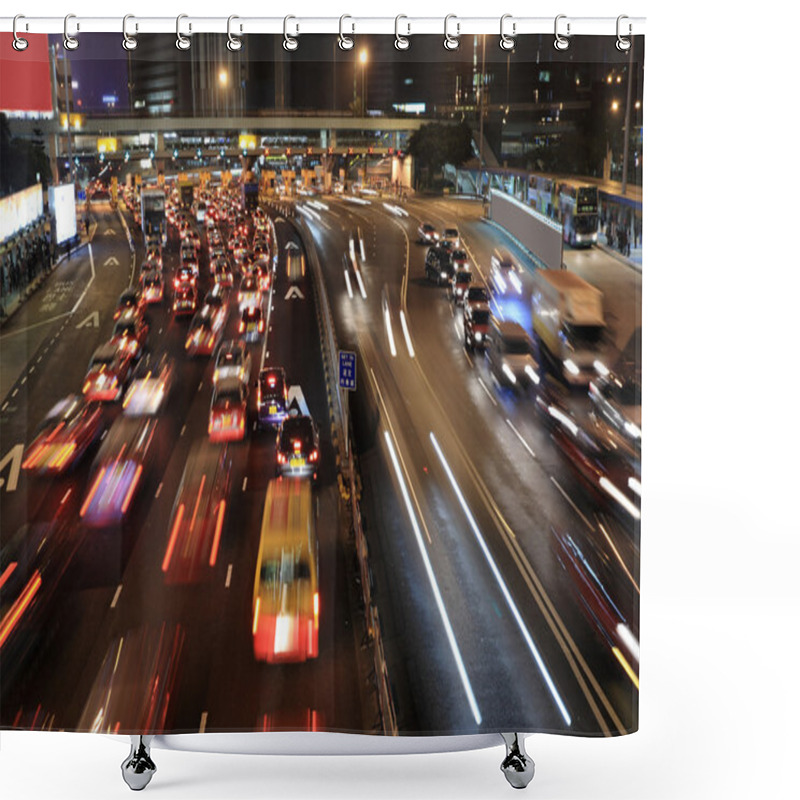 Personality  Traffic Jam In Hong Kong At Night Shower Curtains