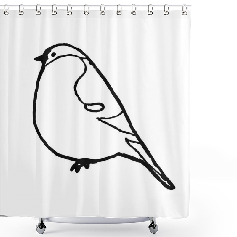 Personality  Cute Hand Drawn Animal In Scandinavian Style. Simple Line Art. Vector Illustration. Shower Curtains