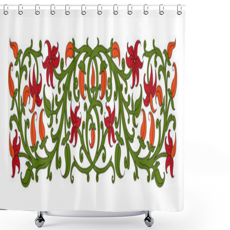 Personality  Floral Ornament In Medieval Style. Shower Curtains