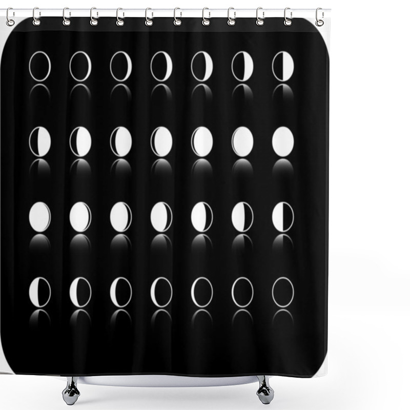 Personality  The Vector Moon Phase Icon Set Shower Curtains