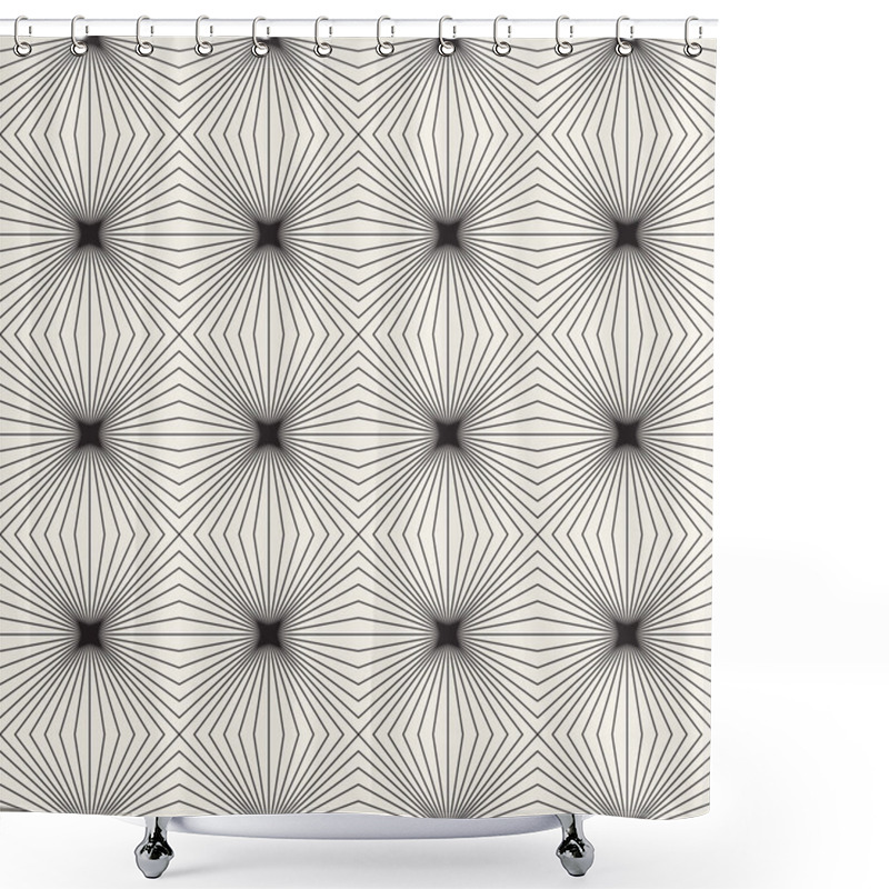 Personality  Hand Drawn Style Abstract Seamless Pattern In Black And White. Retro Grunge Freehand Jagged Lines Texture. Shower Curtains