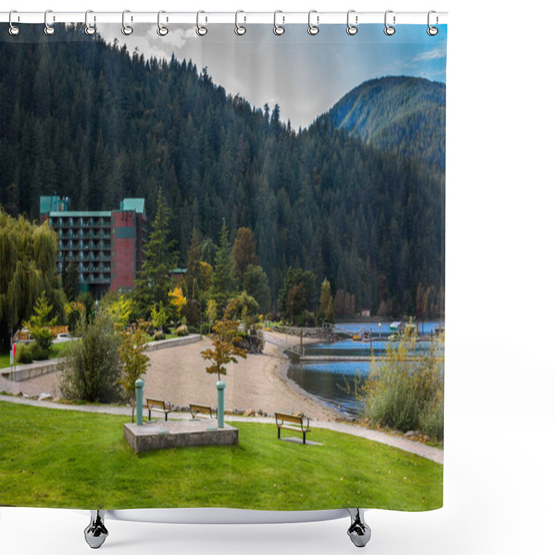 Personality  The Village Of Harrison Hot Springs Is A Small Resort Town At The Southern End Of Harrison Lake In The Fraser Valley Of British Columbia, Canada Shower Curtains