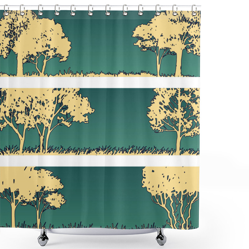 Personality  Forest Silhouettes Lanscapes Shower Curtains