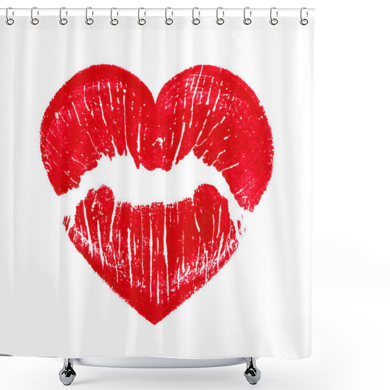 Personality  Heart Shape Kissing Lips Shower Curtains