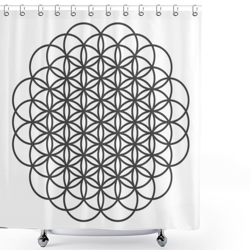 Personality  The Flower Of Life Is One Of The Basic Sacred Geometry Shapes. Seven Overlapping Circles That Build Outward, Forming A Flower-like Pattern. Perfect For Laser Cutting, Engraving, Printing Shower Curtains