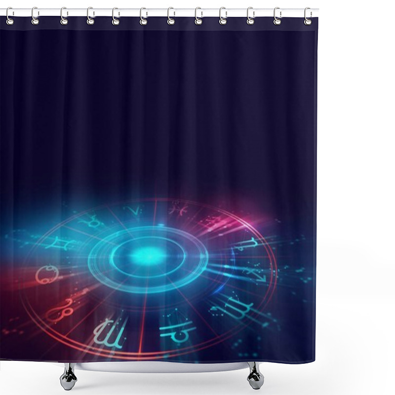 Personality  Astrology And Alchemy Sign Background Illustration Shower Curtains